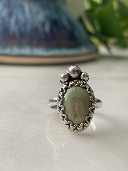 Rutile Green Glaze - Sterling Silver