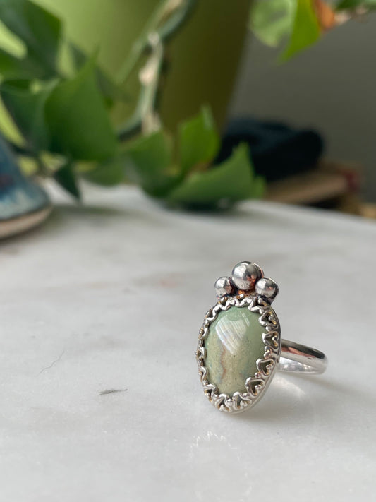 Rutile Green Glaze - Sterling Silver