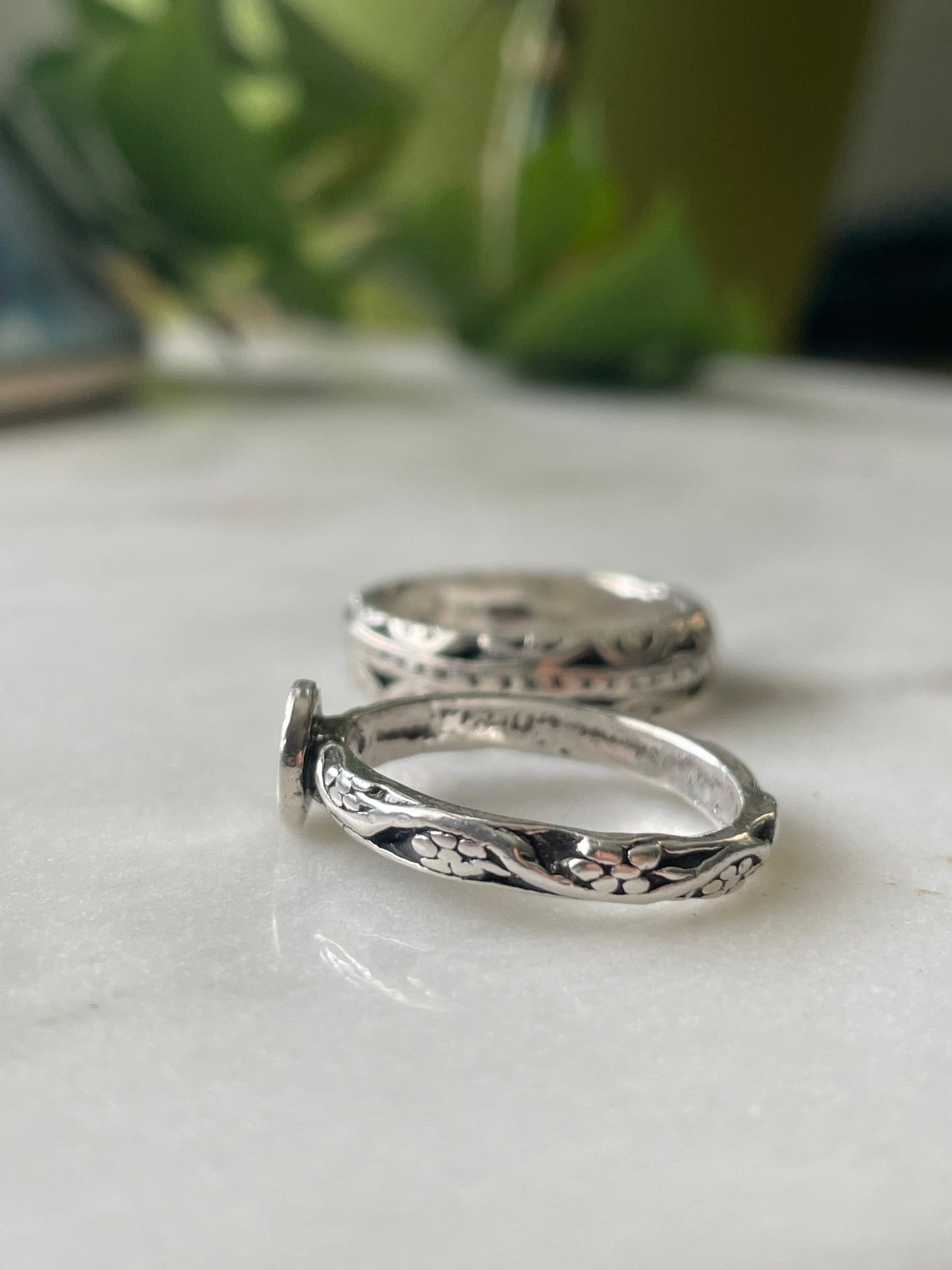 Gemini Stacked Rings - Fine Silver