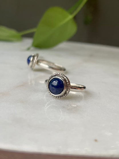 Navy Blue Glaze - Sterling Silver Ring